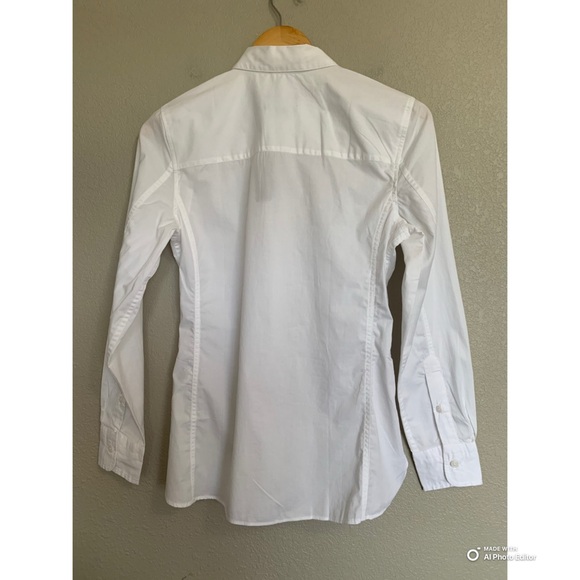 J Crew Size 2 White Collared Wren Slim Shirt in Stretch Cotton Poplin NWT - Picture 7 of 16